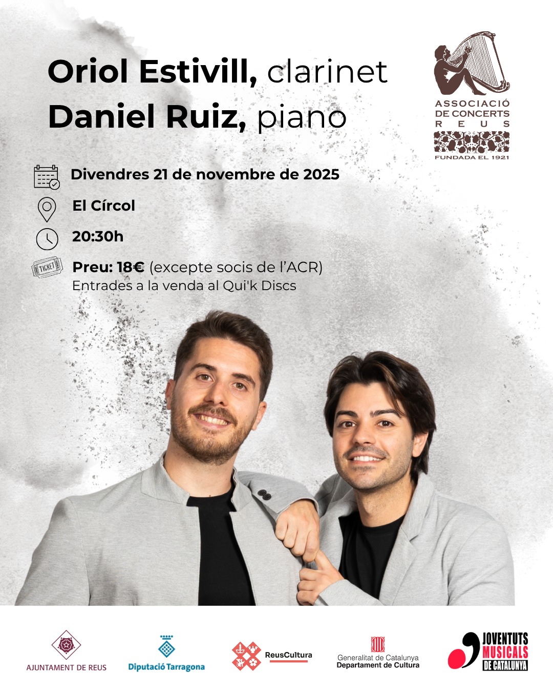 Oriol Estivill, clarinet i Daniel Ruiz, piano