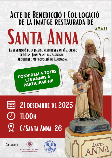 Acte de Benedicció i Col·locació de la imatge restaurada de Santa Anna